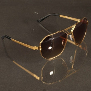 PATIA® TapeJewel 9058™ Gold Carbon Crown Engraved Frame & Charcoal Densed Lenses Eyewear