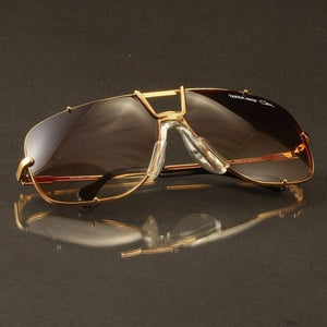 PATIA ® KingGun 656 ™ Gold King Crown Sculpture & Carbon Tinted Dense Lenses Eyewear