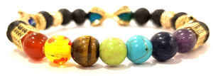 Lava Stone 7 Chakra Bracelet